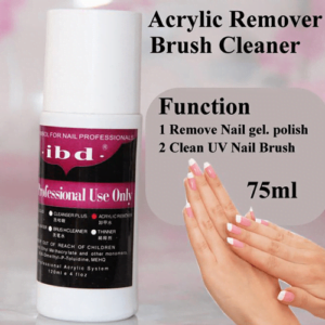UV Gel Polish Acrylic Remover & Brush Cleaner Liquid for Nail Art Powder Nail Tips 75ml