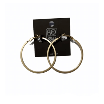 Ro Accessories Σκουλαρίκι Κρίκος Ματ Χρυσός
