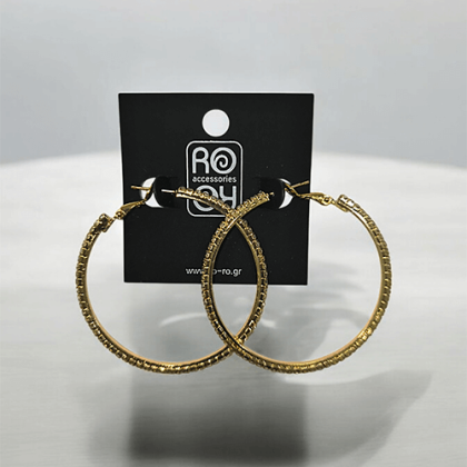 Ro Accessories Σκουλαρίκι Κρίκος Χρυσό E8/50mm