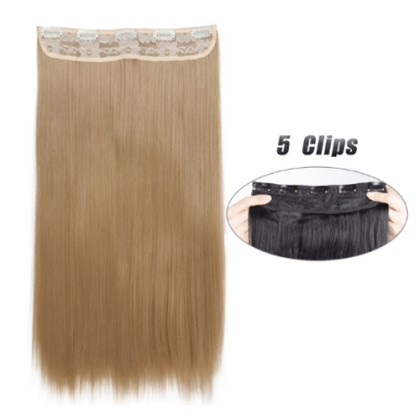 Τρέσα Μαλλιών Ισια Μακριά 60 cm Με Κλιπς Ξανθό Πλατινέ Περλέ 15 (10.02)