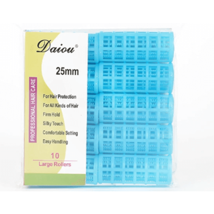 Ρόλει Μαλλιών 25mm 10 τεμ Γαλάζιο