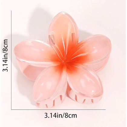 Κλάμερ Για Μαλλιά Με Λουλούδι Σομόν Πορτοκαλί