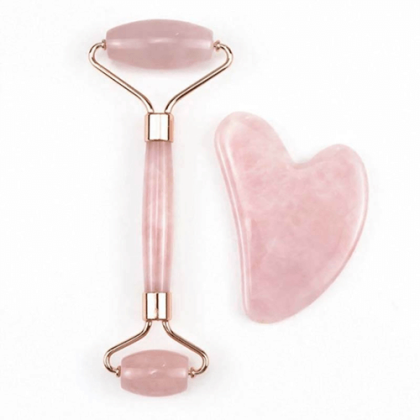 Jade Facial Set Roller & Stone – Περιποίησης Προσώπου Ροζ