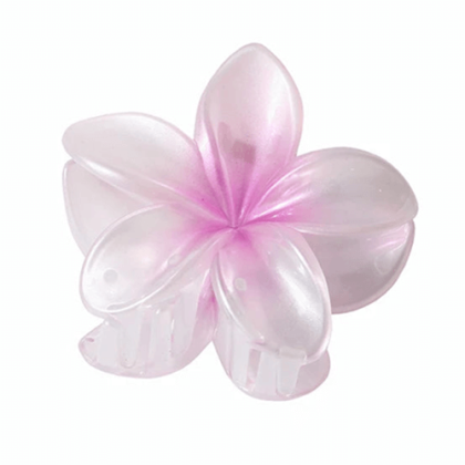 Κλάμερ Για Μαλλιά Με Λουλούδι Λευκό Φούξια