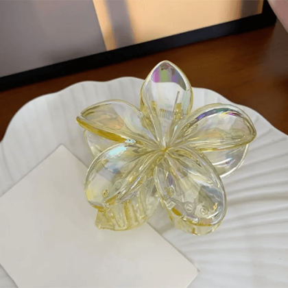 Κλάμερ Για Μαλλιά Με Λουλούδι Ακρυλικό Κίτρινο