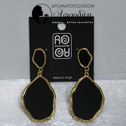 Ατσάλινα Σκουλαρίκια Ro Accessories Κωδ.S925 Μαύρο