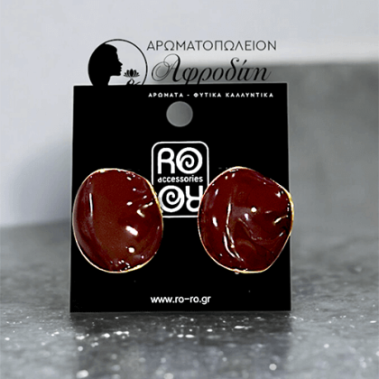 Ατσάλινα Σκουλαρίκια Ro Accessories Κωδ.Ε894 Μπορντό