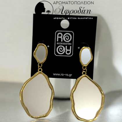 Ατσάλινα Σκουλαρίκια Ro Accessories Κωδ.S925 Λευκό