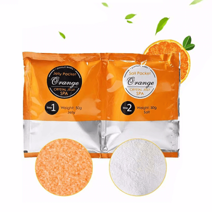 Σετ 2 Steps Crystal Jelly Pedicure Spa 50+50g Premium Quality Orange