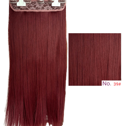 Τρέσα Μαλλιών Ισια Μακριά 60cm Με Κλιπς Κόκκινο 39#