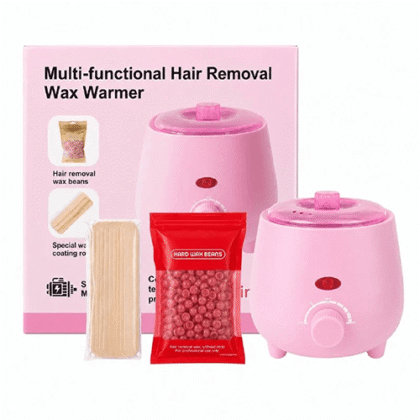 Σετ Αποτρίχωσης Wax Warmer Ροζ με Κερί και Ξυλάκια