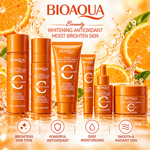 Σετ Περιποίησης Προσώπου με Βιταμίνη C 6τμχ BIOAQUA